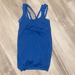 EUC Lululemon Athletic Royal Blue Tank with Built-in Sports Bra and padded cups!